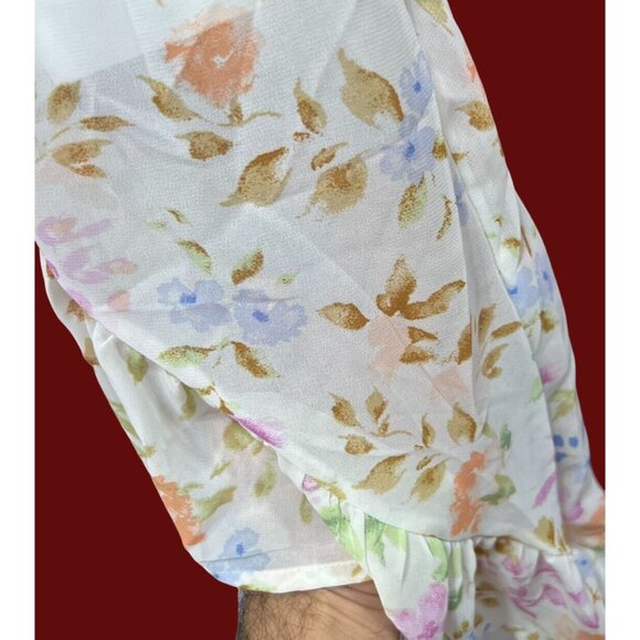 Rue 21 - Women's Summer Sleeveless High Low Hem Ruffle Floral Dress - White -XS - Picture 14 of 16